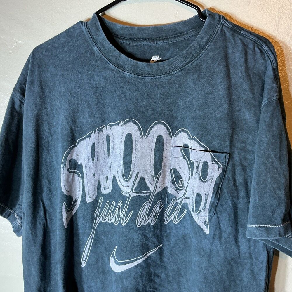 Nike Tee Shirt Large Swoosh Just Do It Dip Dye Wash Streetwear